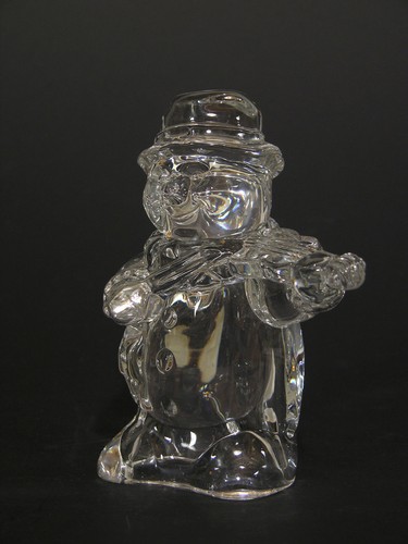 Full Lead Crystal Snowman Playing Violin, Germany 6" - Picture 8 of 11
