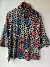 Damee Art To Wear Mesh Tiered Collar Jacket Top S Euc
