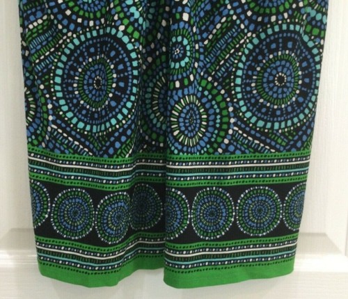London Times Womens Dress Size 6 Blue Green Colorful Low V Neck Pockets 172 - Picture 4 of 8