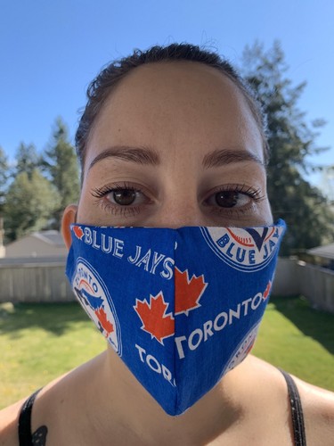 TORONTO BLUE JAYS Handmade 100% Cotton Fabric Face Mask CRP NURSE DOCTOR EMT AED - Picture 5 of 5