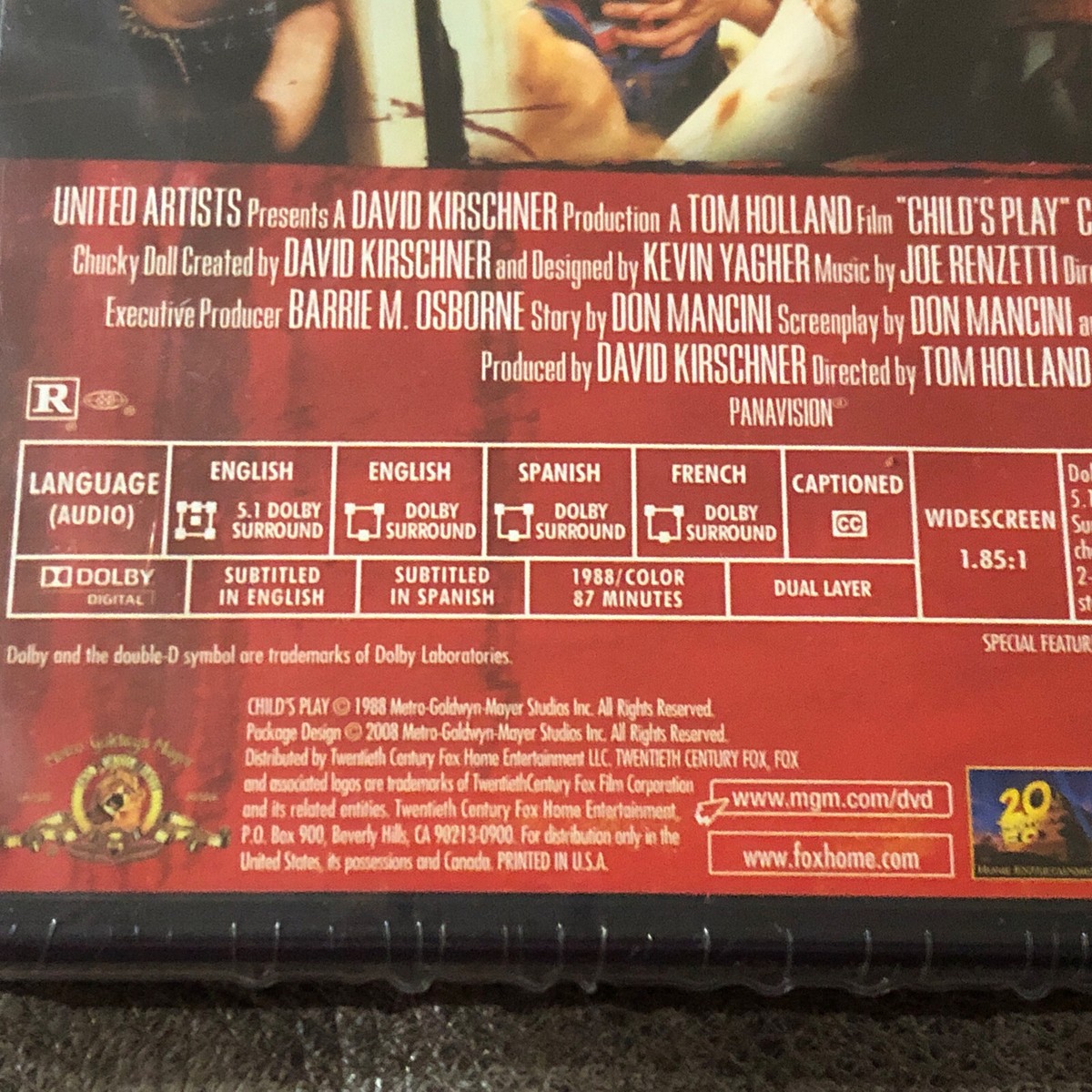New Sealed! Childs Play DVD MGM 90th anniversary edition