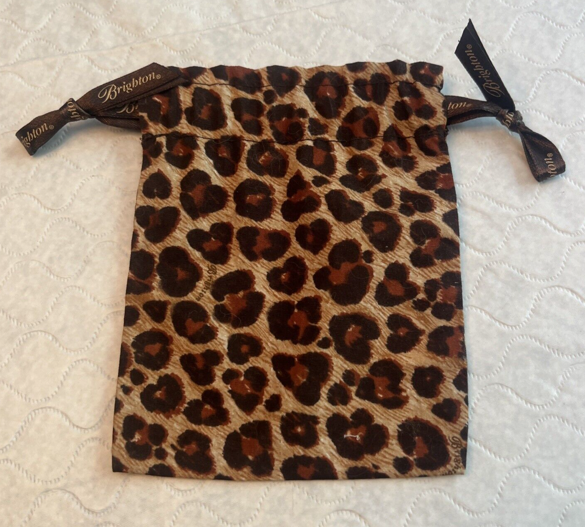 Brighton Drawstring Gift Bag Pouch Animal Print- 6