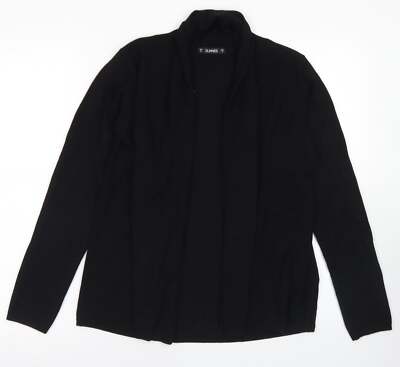 Dunnes Stores Damen Strickjacke schwarz Rundhals Viskosemischung Größe S