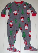 Just One You by Carter's Green Fleece Footed Santa Christmas Blanket Sleeper 18M