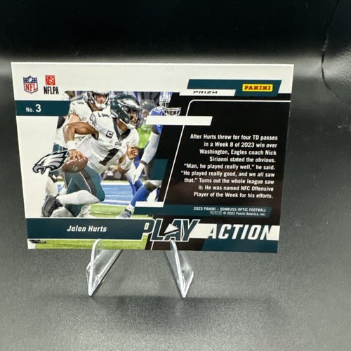 2023 Donruss Optic Jalen Hurts Play Action Silver Holo #3 - Picture 2 of 2