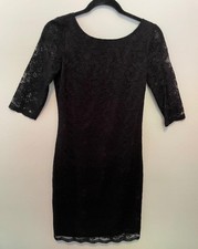 BANANA REPUBLIC Black Lace Lined Sheath Sz. 0 Worn Once