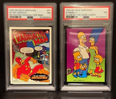 1993 Skybox Simpsons PSA 7 Lot Radioactive Man & Glow Cards FREE SHIPPING!!!