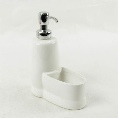 #ad #ad White Ceramic Soap Dispenser With Attached Caddy $14.99