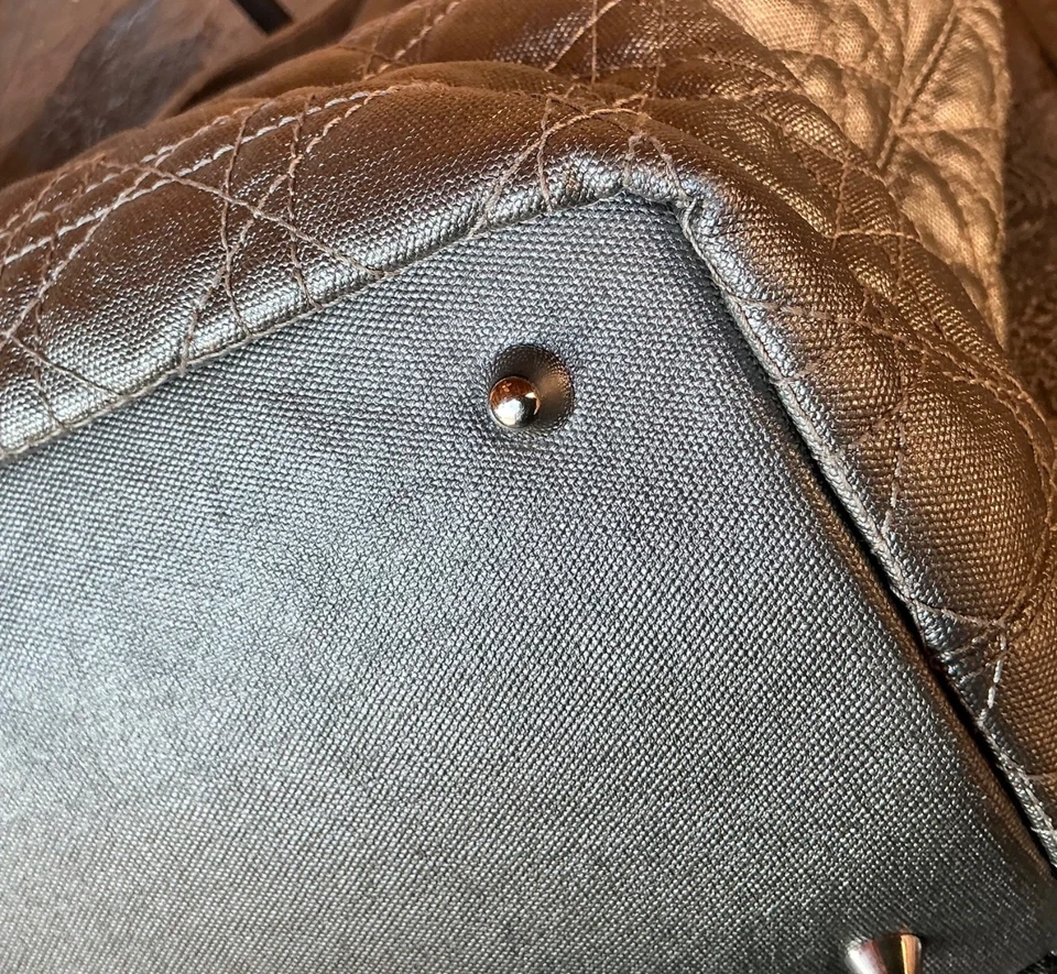 Christian Dior Paris Panarea Cannage Lady Tote Bag Brown Metallic Made In Italy - Image 3 of 4