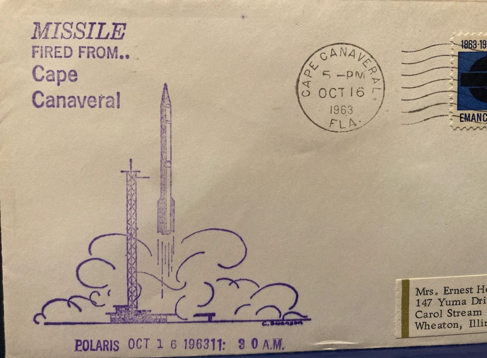SWANSON SPACE COVER POLARIS MISSLE FIRING -CAPE CANAVERAL 16 OCT  1963 - Image 2 of 4