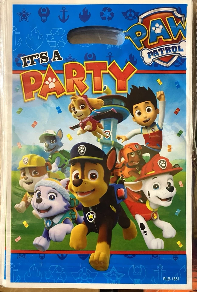 PARTY GOODS PAW PATROL Party Bags Loot Bags X 10 Birthday Celebration Free Postage