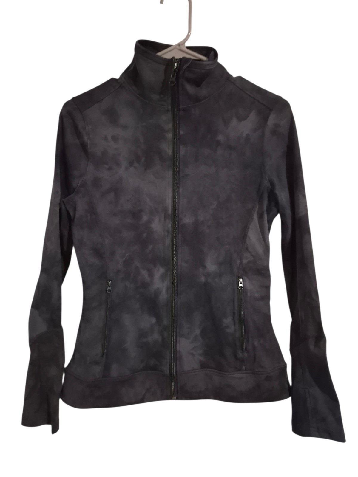 Glyder Jacket M Full Zip Athletic Mesh Back Stretch Thumb Holes Black Nylon