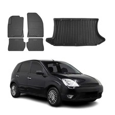 Fußmatten & Kofferraumwanne Set für Ford Fiesta 2001-2008 Schrägheck Gummi 5x