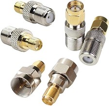 Exgoofit F Type to SMA Male Female Coax Connector Coaxial Adapter 2 Sets 6 Pcs