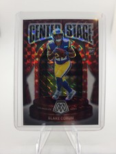 2024 Panini Mosaic - Blake Corum RC - Center Stage White /25 - Los Angeles Rams 