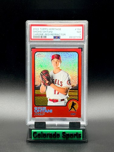 SHOHEI OHTANI 2022 Topps Heritage #150 Chrome Red Refractor 200/573 PSA 7