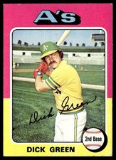 1975 Topps Dick Green VG+ Oakland Athletics #91