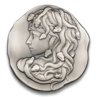 Silver 10 oz Argentia Medusa UHR Antiqued Round