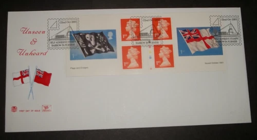 2001 FLAGS & ENSIGNS STAMP BOOK STUART FIRST DAY COVER - BARROW IN FURNESS