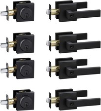 Exterior Door Lock Set with Deadbolt, Front Door Handle Set with Deadbolt,