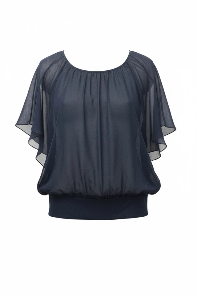 Blusa de gasa azul marino Espirit talla 6 Foto 2 de 4