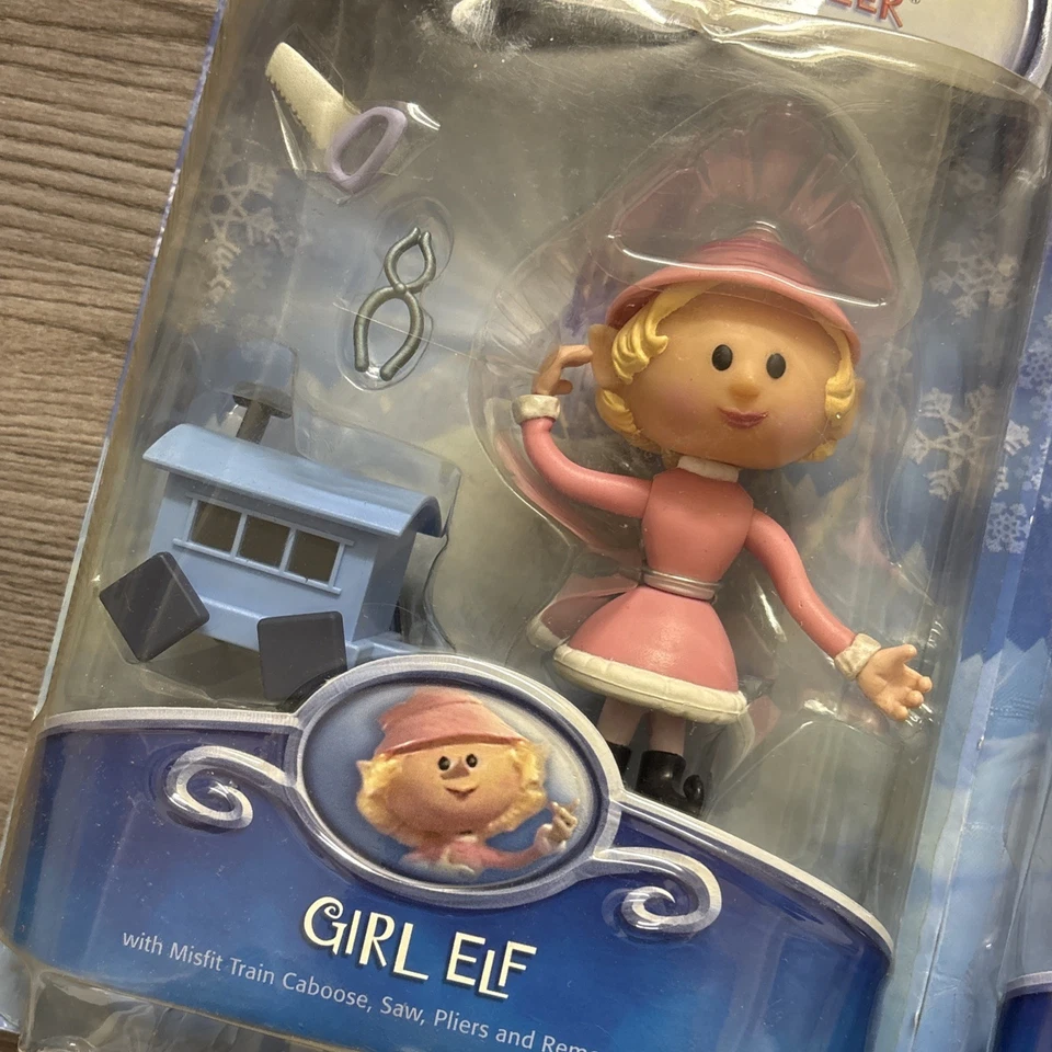 Memory Lane Rudolph El Reno Nariz Roja Niña Elfo y Niño Elfo Set Sellado Foto 2 de 4