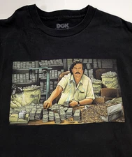 DGK  Mafia Boss Money Black  Graphic Short Sleeve T-Shirt Men's Size XL