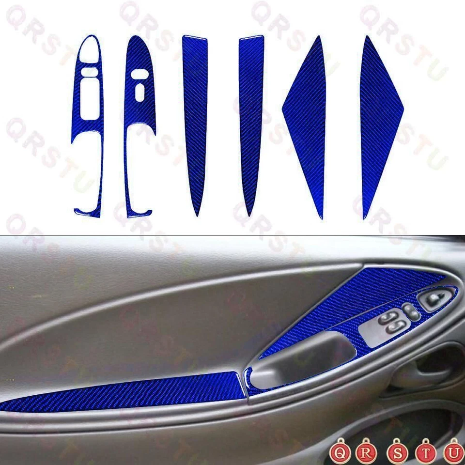 27x Blue Carbon Fiber Full Set Cover Trim Kit For Ford Mustang Convertible 01-04 - Imagem 3 de 4