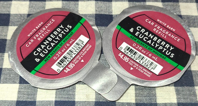 2-Pack NEW Cranberry & Eucalyptus Scentportable CAR Refills Bath & Body Works