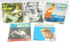 JOHNNY HALLYDAY LOT 5 DISQUES VINYLE SINGLE 45 TOURS CHANTEUR ROCK FRANCAIS