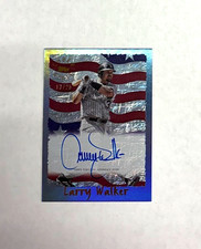 Larry Walker 2025 Topps Archives Cyber Stats On Card Auto 13/25 Rockies HOF