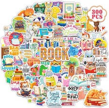 300PCS Book Stickers for Kids Book Lover Vinyl Laptop Water Bottle