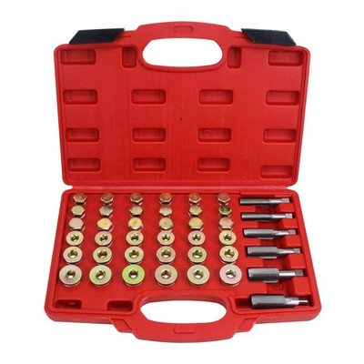 UTMALL 114pcs Oil Pan Drain Sump Plug Key Thread Repair Tool Kit Set Drain Plug