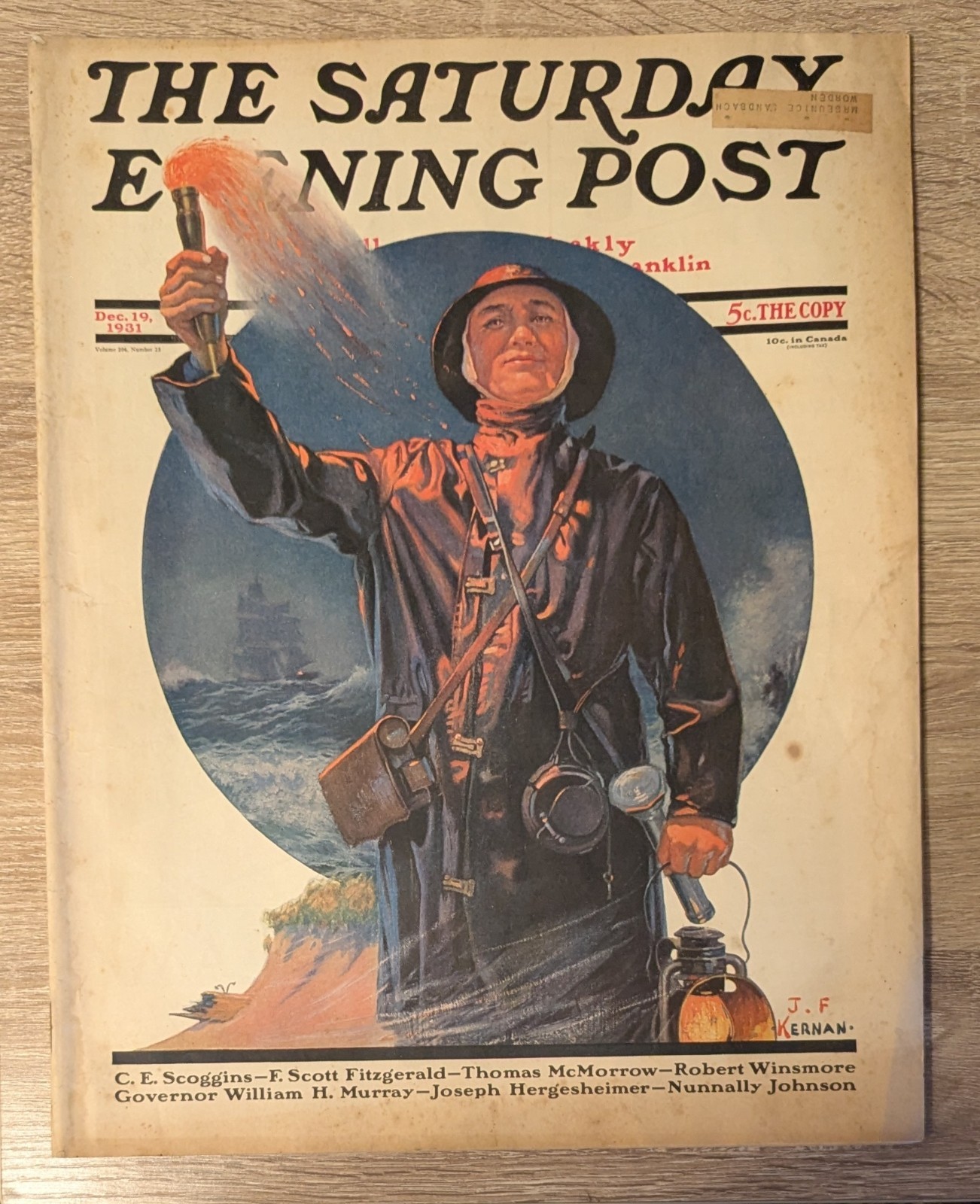 The Saturday Evening Post December 19 1931 Complete Issue Signaller Cover Kernan