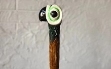 Handmade Parrot Head Wooden walking stick Wooden walking cane hand Carved