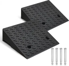 Heavy Duty Rubber Curb Ramps 5.9" Rise 2 Pack Driveway Threshold Ramp 11023lbs