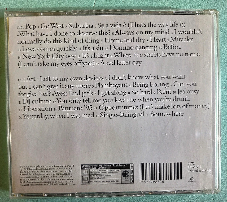 Pet Shop Boys - Pop Art The Hits 2CD 34 tracks EU 2003 Zustand: sehr gut - Bild 4 von 4