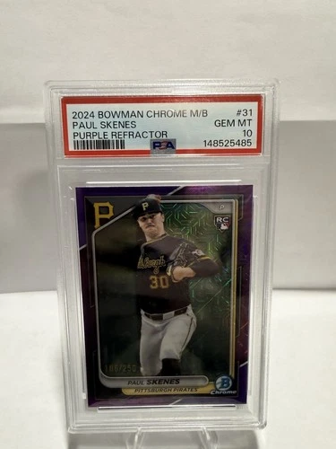 2024 Bowman Chrome Paul Skenes #31 Purple Refractor /250 (RC) PSA 10