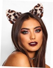 Cheetah Ears Headband Print Cat Ears Accessories for Women - Furry Cat Leopard