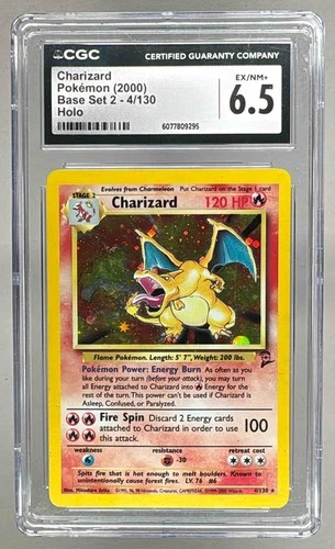 9295 Charizard 2000 Pokemon Base 2 #4 Holo CGC 6.5