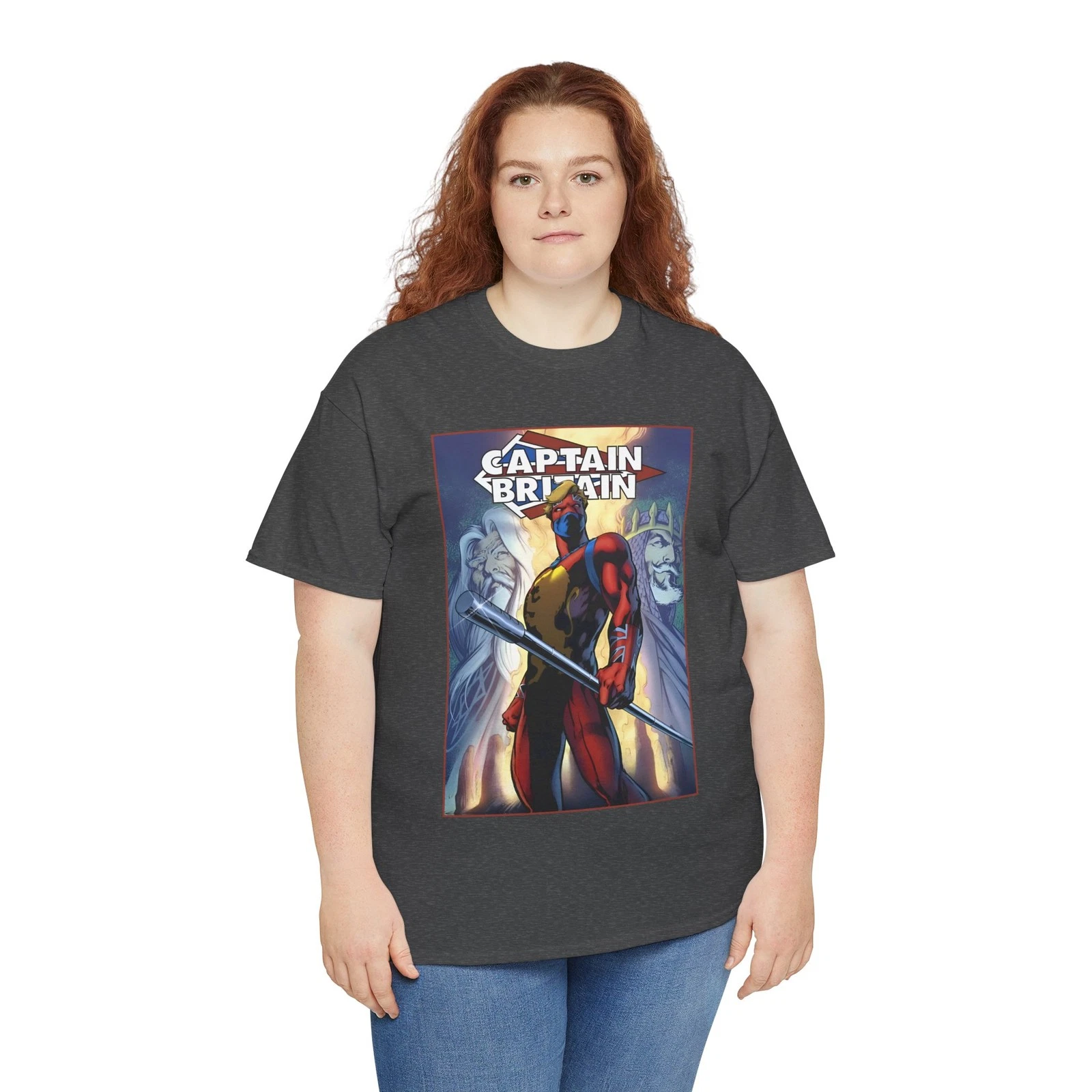 Captain Britain T-Shirt - Alan Davis Art - Excalibur Leader - Marvel Comics