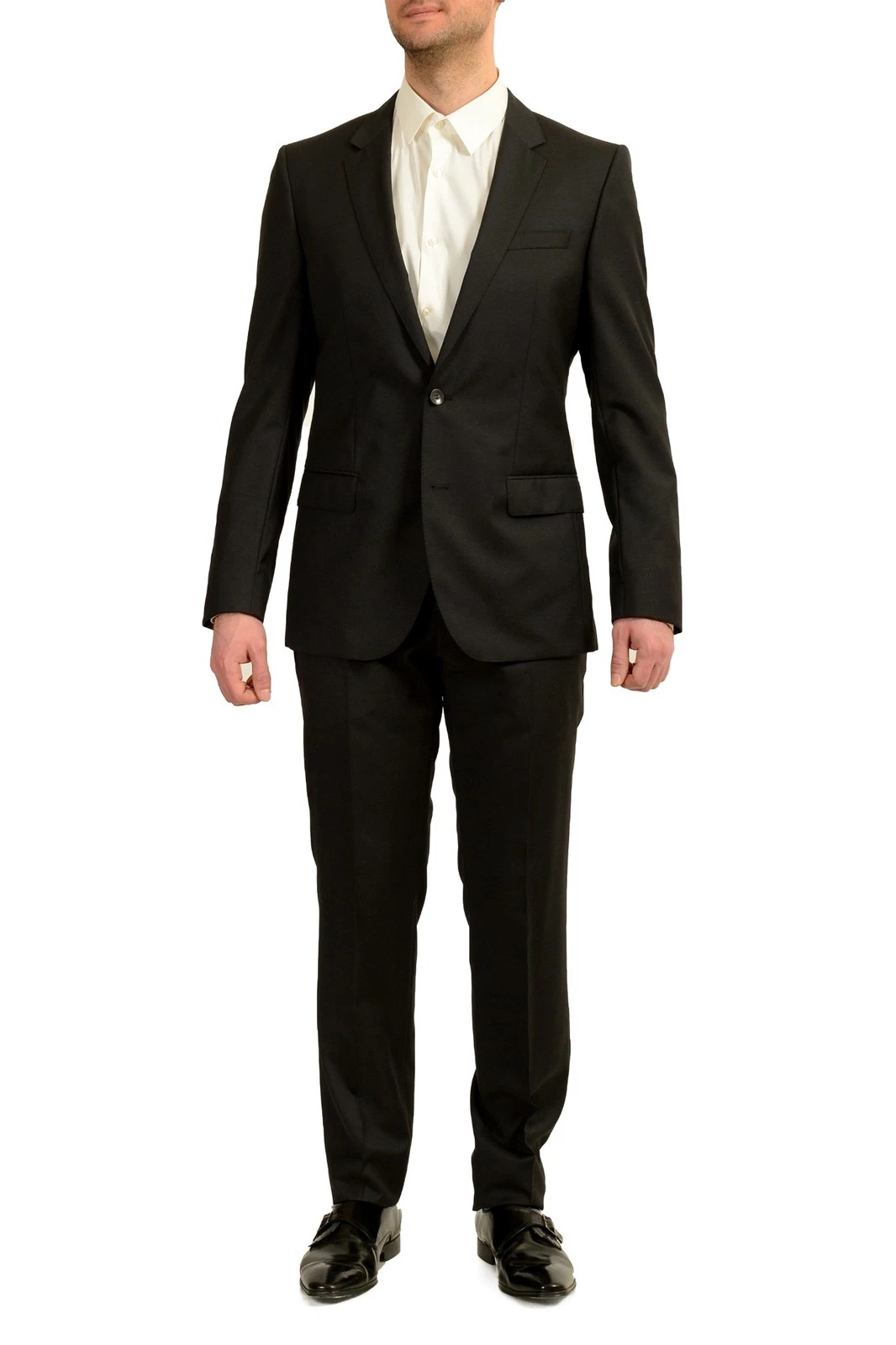 Hugo Boss Men's "Huge3/Genius2" Slim Fit 100% Wool Gray Suit US 40R IT 50R