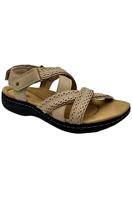 Clarks Collection Leather Sandals Laurieann Rena Sand Combi