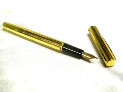 Stylo Plume Waterman Vintage - Plume Plaqué Or, Corps Marbré Violet Métallisé - Occasion Testé