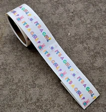Mrs Grossman's Stickers Roll IT'S A GIRL! Baby Bunny Rabbit 90 Strips Vtg 1993