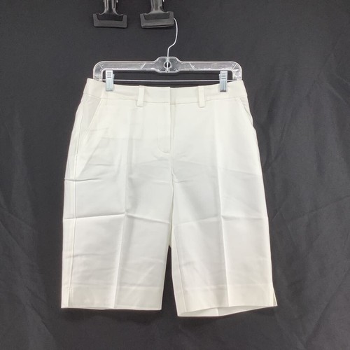 Bermuda Shorts White Stretch Pockets 