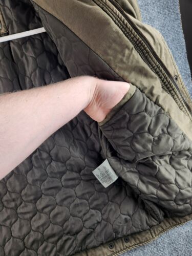 Levis kleine grüne Cargojacke durchgehender Reißverschluss Druckknopf gefüttert hoher Kragen Mantel Taschen Herren - Bild 13 von 23