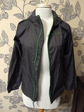 Kids Columbia Nylon Hooded Windbreaker Zip Front Gray Sz 10/12 Medium