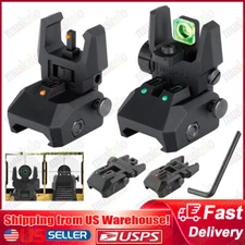 2025 Mount Rail Folding Back Up Iron Sight Tactical Flip Up Sights Front & Rear