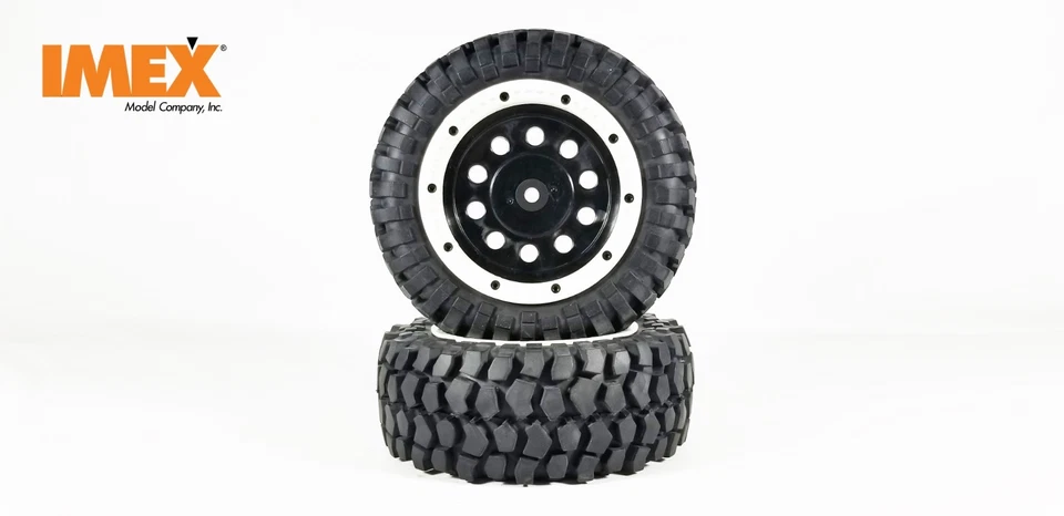 IMEX K-Rock Tires w/ Pluto Beadlock Rims (Black/White) 1 Pair of Front Tires - Image 2 of 4